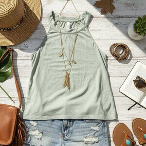 Joie Linen Sleeveless Halter Tank Top - Large